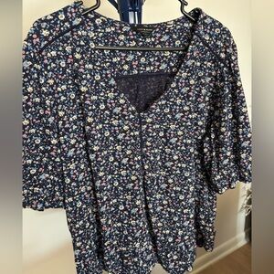 Lucky Brand Floral V-Neck Women's Top XL Like New
